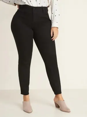 Mid-Rise Super Skinny Plus-Size Black Jeans